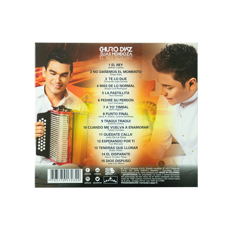 CD - Churo Diaz, Elias Mendoza - El Rey Guajiro – Sentir Vallenato